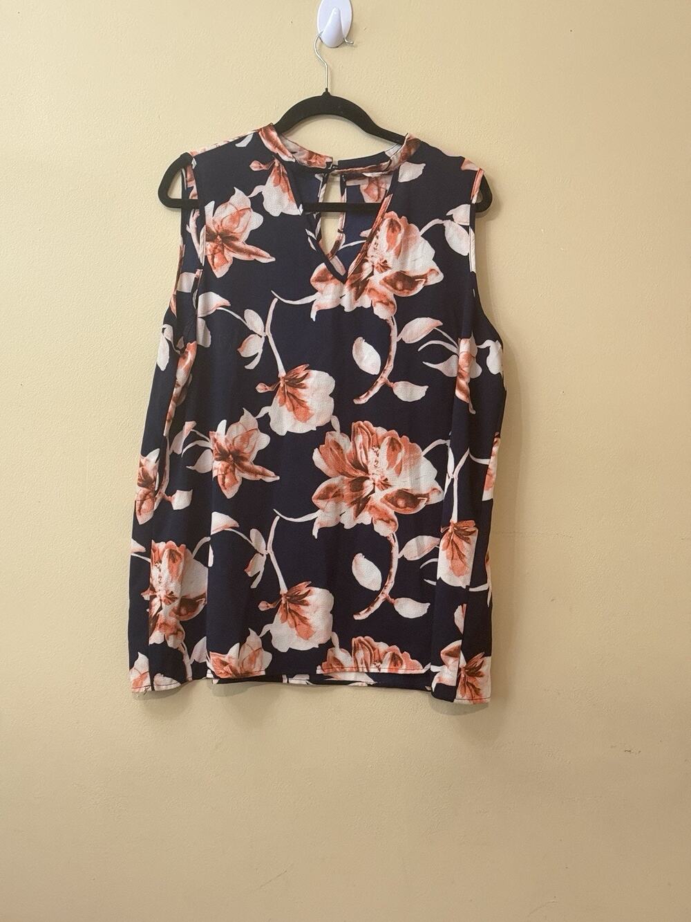 Whimsigoth Boho Moody Romantic Dark Floral Tovia Navy Rust Cutout Choker Top M